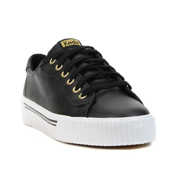Keds Shoes - NEW! Keds Women’s Crew Kick Black Leather Lace Up shoe/sneaker Size 9